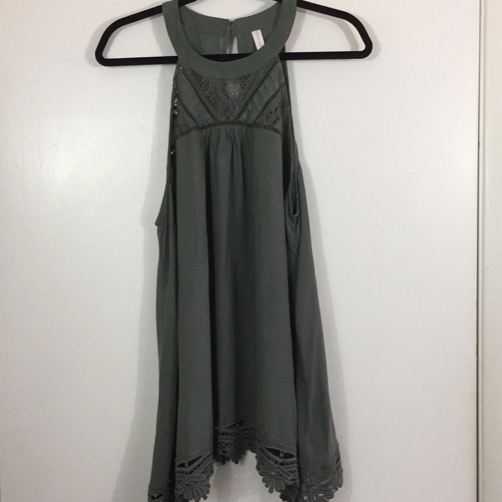 Xhilaration Olive Laced Tank Top- Size XXL